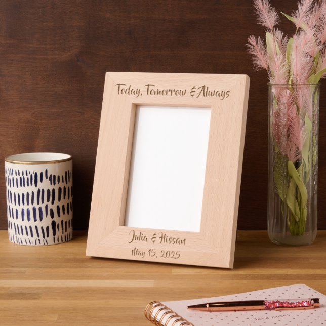 Today, Tomorrow, and Always Personalized Photo  Etched Frames (Left)