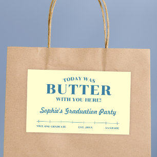 Today Was Butter With You Yellow & Blue Graduation Sticker
