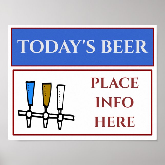 Today's Beer Sign, add or edit text Poster (Front)