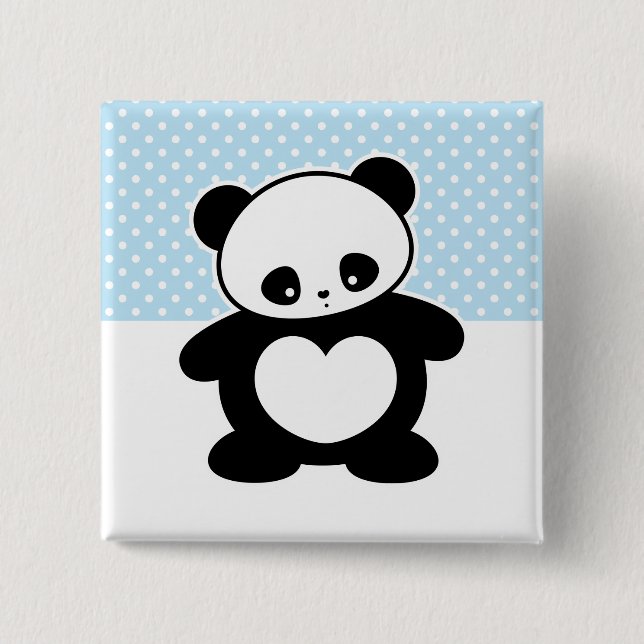Today's Best! Kawaii panda 2 Inch Square Button (Front)