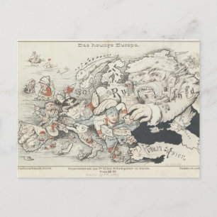 Today's Europe', 1887 Postcard