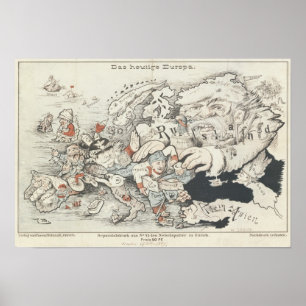 Today's Europe', 1887 Poster