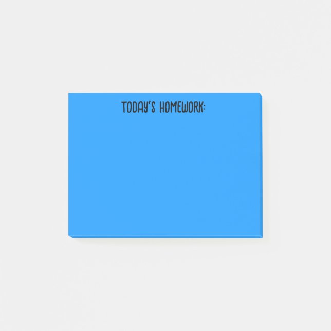 Today's Homework | Light Blue Post-it Notes (Front)