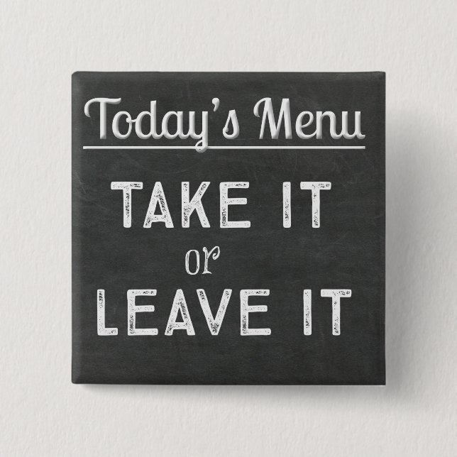 Today's Menu Chalkboard 2 Inch Square Button (Front)