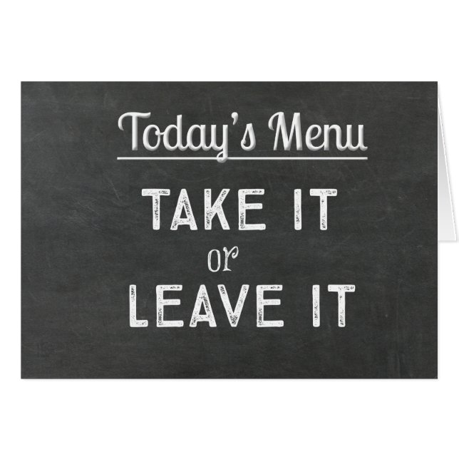 Today's Menu Chalkboard Card (Front Horizontal)