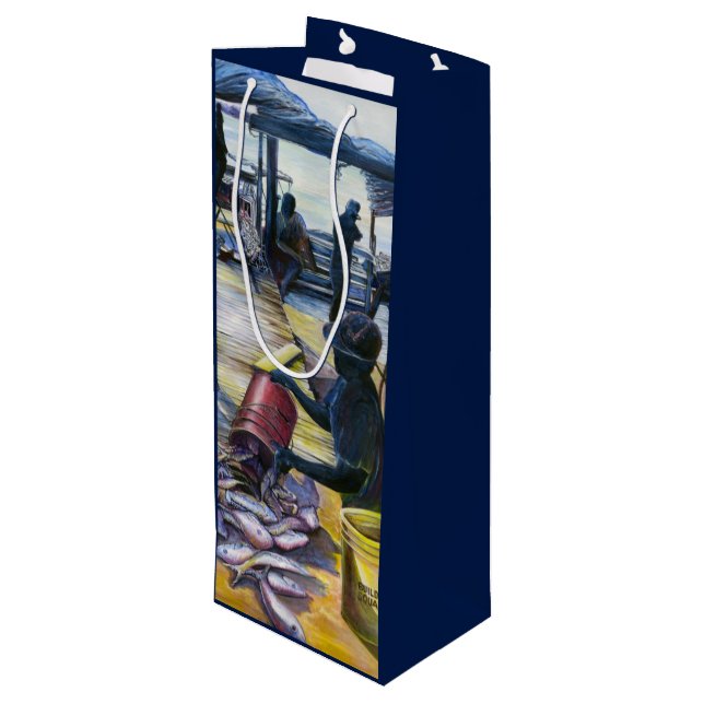 Today's Menu, Harbour Island, Bahamas Wine Gift Bag (Back Angled)