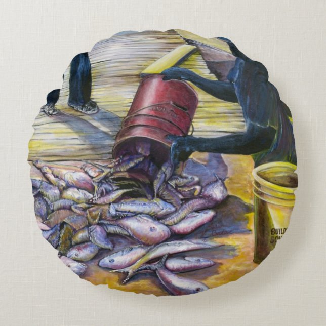 Today's Menu, Harbour Island Round Pillow (Front)