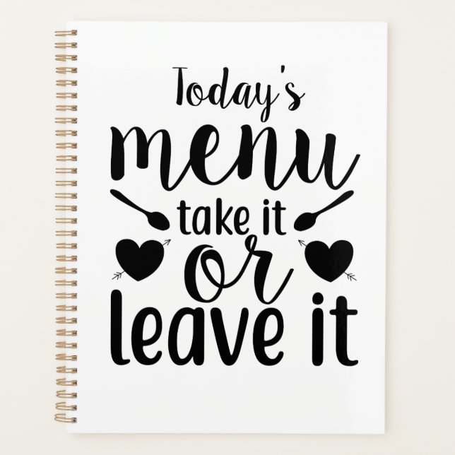 Today's Menu Take It or Leave It Planner (Front)