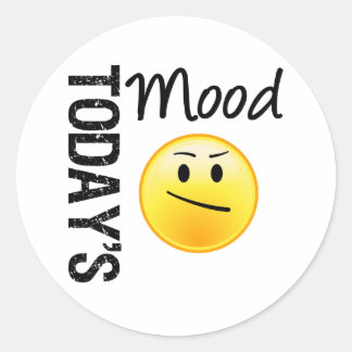 Today's Mood Emoticon Annoyed Classic Round Sticker