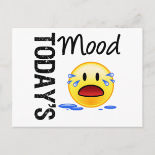 Today's Mood Emoticon Crying Postcard