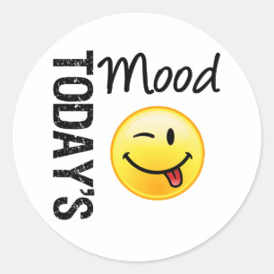 Today's Mood Emoticon Playful Classic Round Sticker