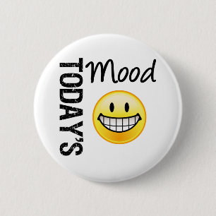 Today's Mood Very Happy Emoticon 2 Inch Round Button