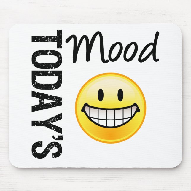 Today's Mood Very Happy Emoticon Mouse Pad (Front)