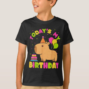 Todays My Birthday Girls Capybara Lovers Birthday  T-Shirt