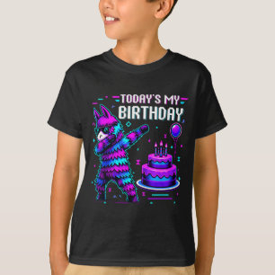 Todays My Birthday Llama Pinata Birthday Party Boy T-Shirt