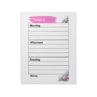 Today's Plan Pink Hydrangea Pages  Notepad