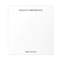Today's Priorities Black and White Jotter
