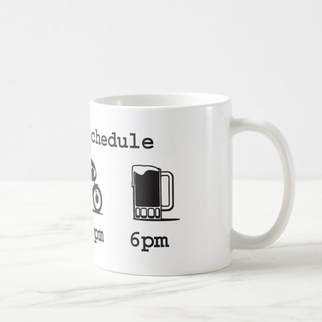 Today's schedule mug - coffee, 2wheels, & beer (Right)