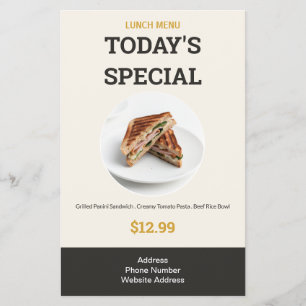 Today's Special Premium Restaurant Lunch Menu