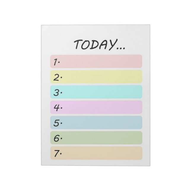 Todays Tasks Notepad (Rotated)