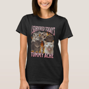 Today's Tummy Ache Funny Cat Meme Bootleg Graphic T-Shirt