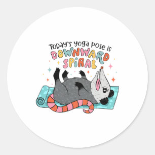 Todays Yoga Pose Is Downward Spiral Funny Design Classic Round Sticker