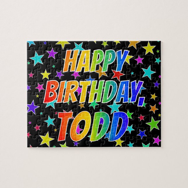 "TODD" First Name, Fun "HAPPY BIRTHDAY" Jigsaw Puzzle (Horizontal)