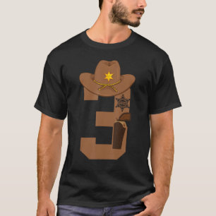 Toddler 3rd Birthday Western Sheriff Boys Kids 3 Y T-Shirt