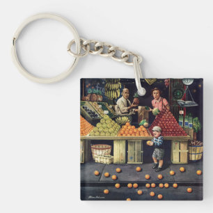 Toddler and Oranges Keychain