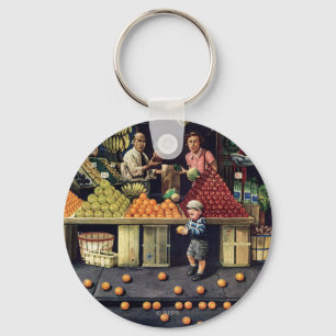 Toddler and Oranges Keychain
