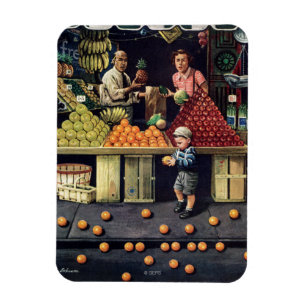 Toddler and Oranges Magnet