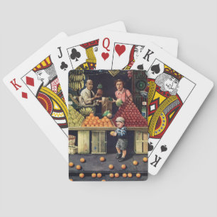 Toddler and Oranges Playing Cards
