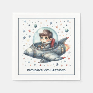 Toddler Astronaut Space themed Birthday Party Napkin