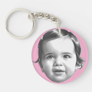 Toddler Baby Girl Mood Happy or Pouty Keychain