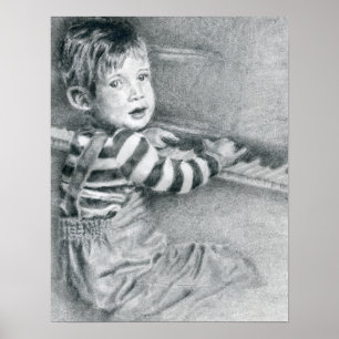 Toddler Boy at Piano Poster