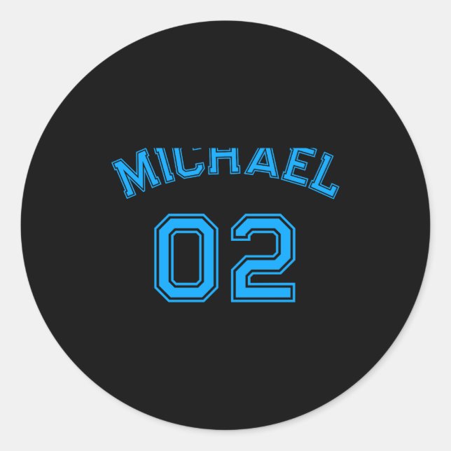 Toddler Boy Blue Name Jersey Number Srts Cotton To Classic Round Sticker (Front)