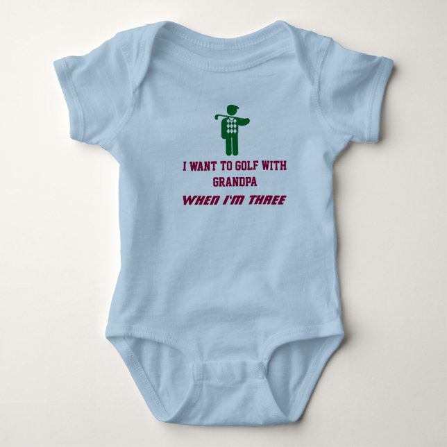 Toddler boy creeper with green golfer. (Front)