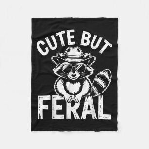 Toddler Boy Cute But Feral Raccoon Cowboy Trash-pa Fleece Blanket