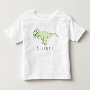 Toddler Boy Doodle T-Rex Dinosaur with Name Toddler T-shirt