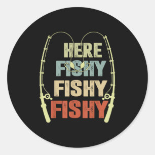 Toddler Boy Here-fishy Funny Fishing Buddy B Fishe Classic Round Sticker