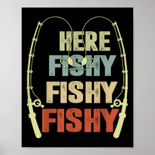 Toddler Boy Here-fishy Funny Fishing Buddy B Fishe Poster