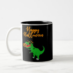Toddler Boys Halloween Kids Dinosaur T rex Mommy P Two-Tone Coffee Mug