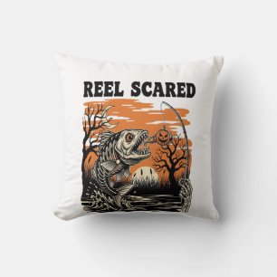 Toddler Fishing Halloween Throw Pillow
