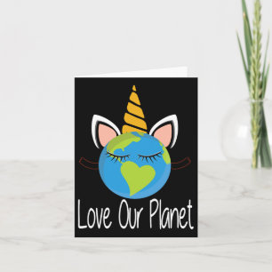 Toddler Girl Earth Day T Shirt Kids Unicorn Face T Card