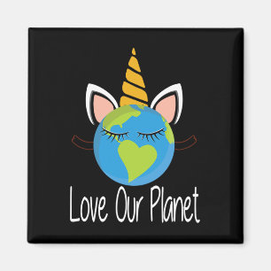 Toddler Girl Earth Day T Shirt Kids Unicorn Face T Magnet