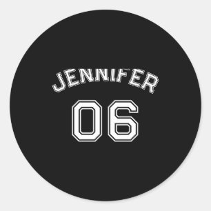 Toddler Girl Name Jersey Number Srts Nk Cotton Tod Classic Round Sticker