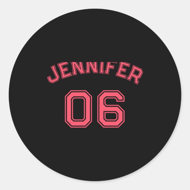 Toddler Girl Nk Name Jersey Number Srts Cotton Tod Classic Round Sticker (Front)