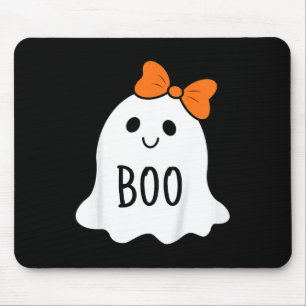 Toddler Halloween Boo Ghost With A Bow Girls Hallo Mouse Pad