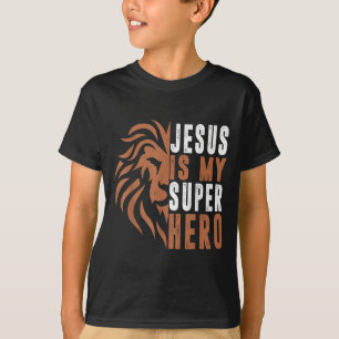 Toddler Jesus Is My Superhero Christian God Son Br T-Shirt