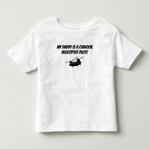 Toddler Kids Chinook Daddy Helicopter Military T-shirt